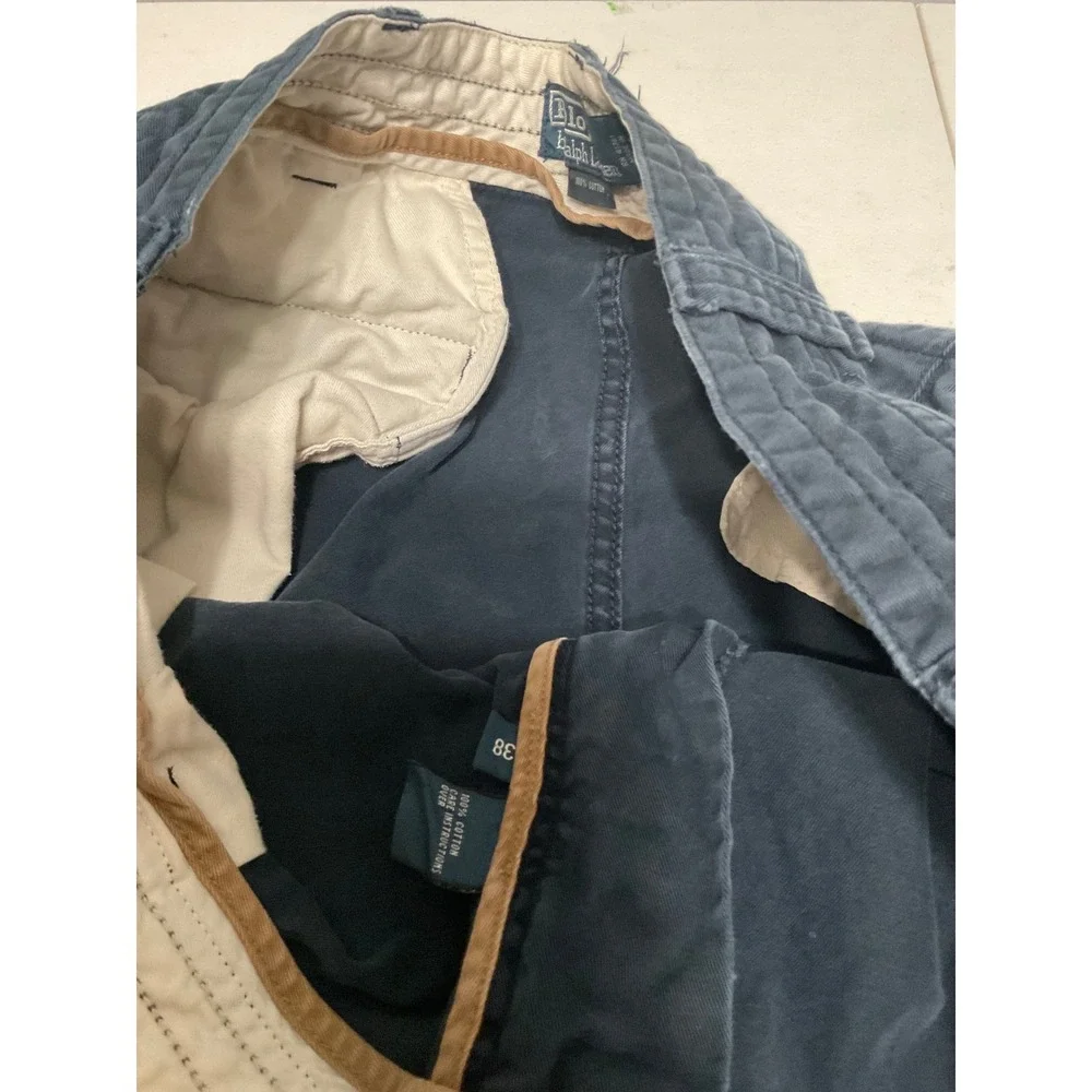 Polo Ralph Lauren Classic Polo Chino Cargo Shorts Navy Blue Mens 38 Preppy